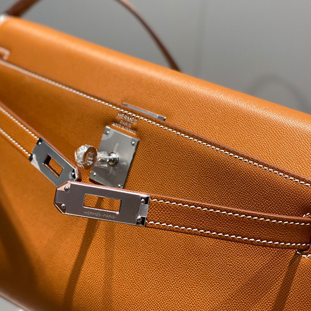 Hermes Kelly Elan – Gold Brown with Silver Hardware – Madame Leather