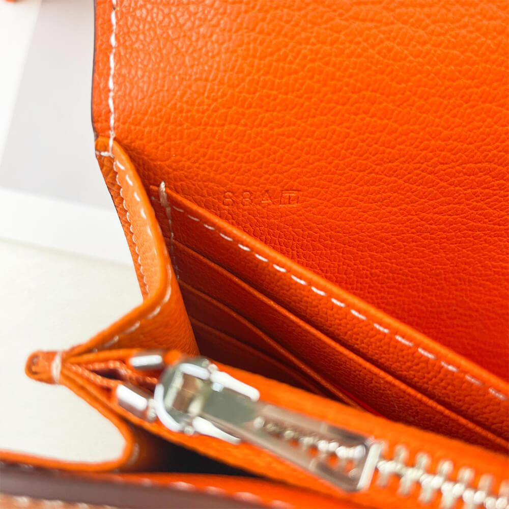 Hermes New H Passant Toutenmain Wallet – Orange
