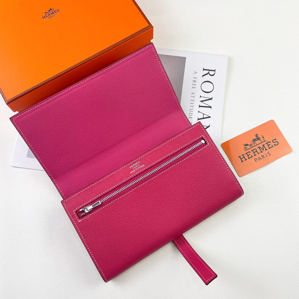 Hermes New H Passant Toutenmain Wallet – Rose Azalee