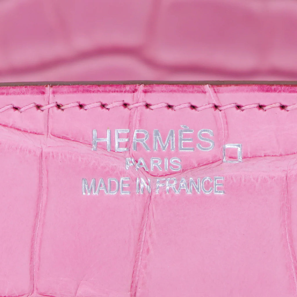 35cm Handmade Bubblegum Matte Alligator Palladium Hardware