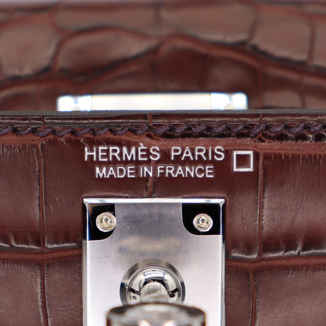 Handmade Havane Matte Alligator Palladium Hardware