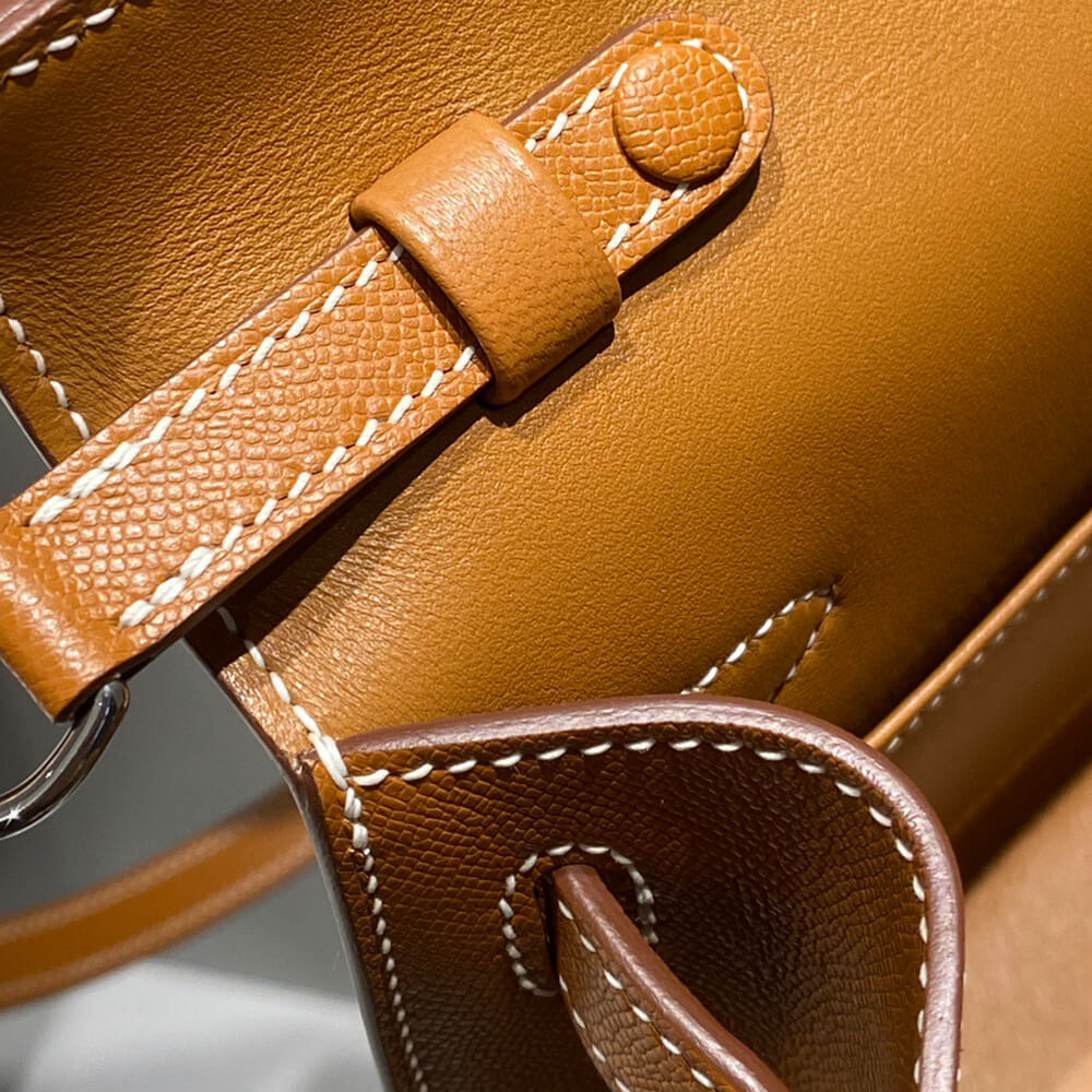 Hermes Kelly Elan – Gold Brown with Silver Hardware – Madame Leather