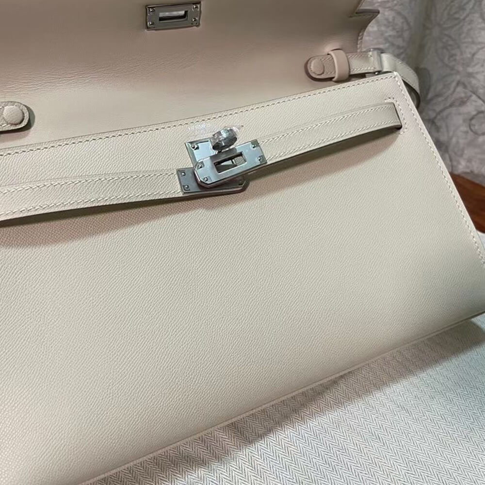 Hermes Kelly Elan – Cream White, Silver Hardware, Madame Leather