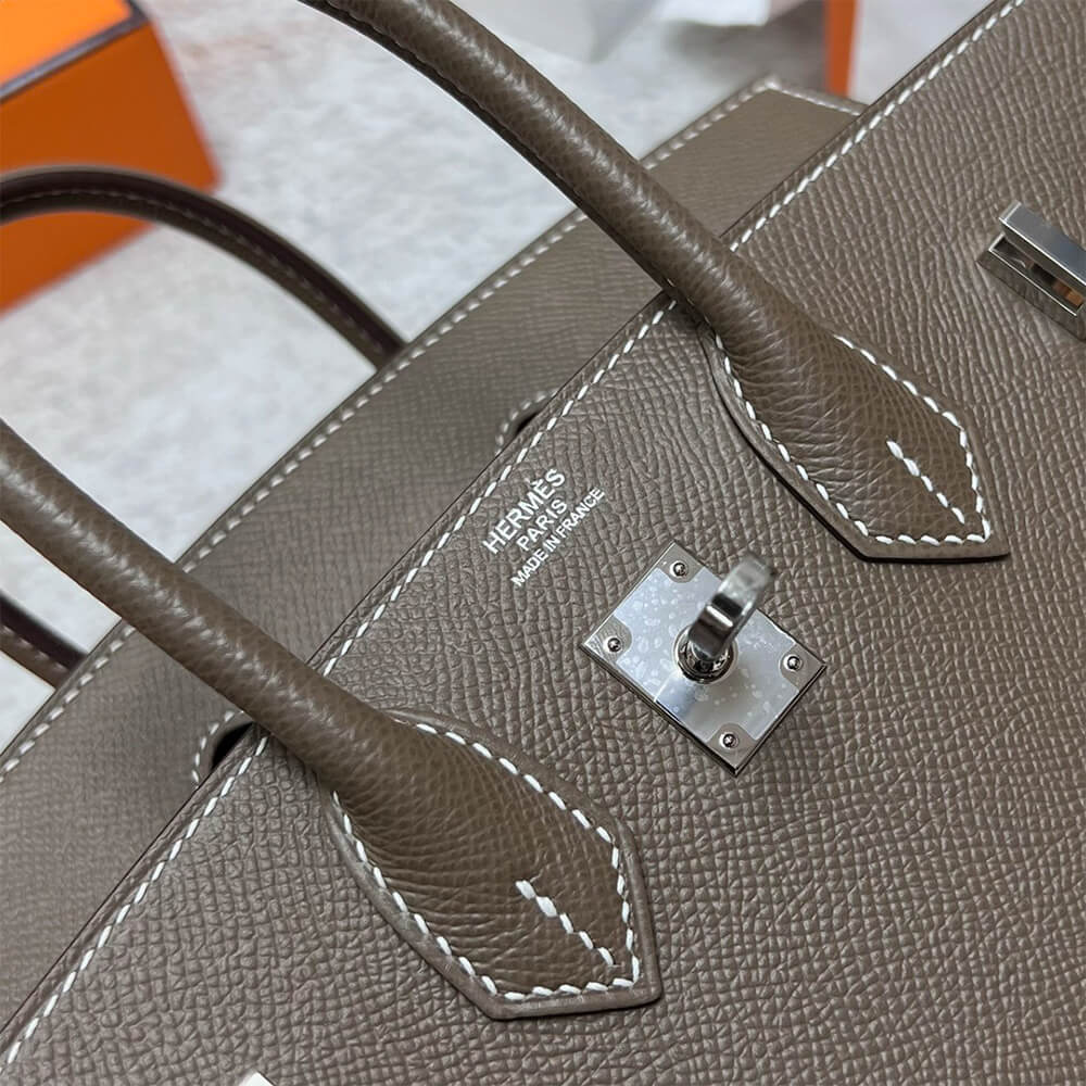 Hermes Birkin 25 Sellier – Etoupe with Silver Hardware (Epsom Leather)