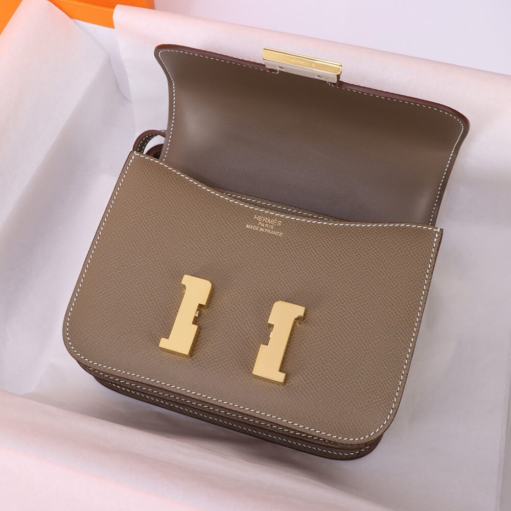 Hermes Constance 18 – Etoupe Epsom with Gold Hardware (1:1 Mirror Quality)
