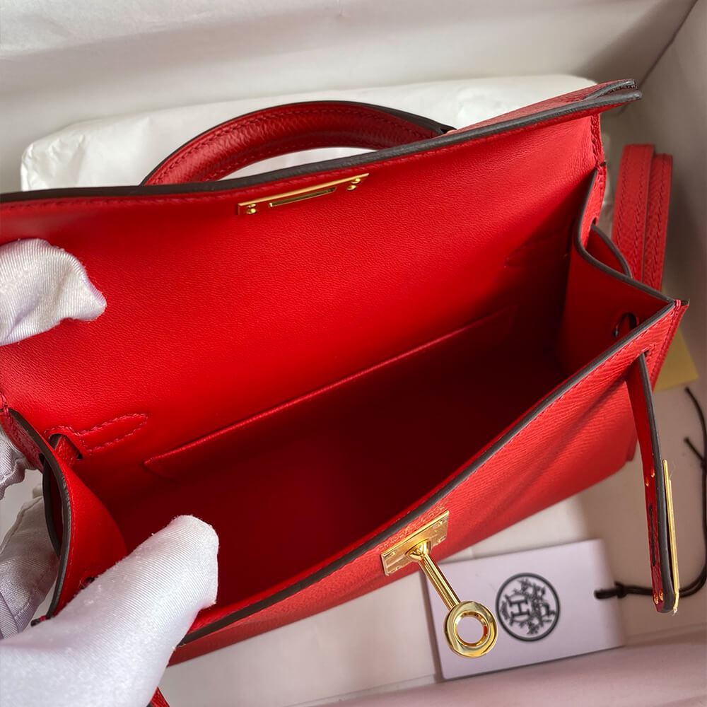 Hermes Mini Kelly II (HIGH-END GRADE) – Hot Red