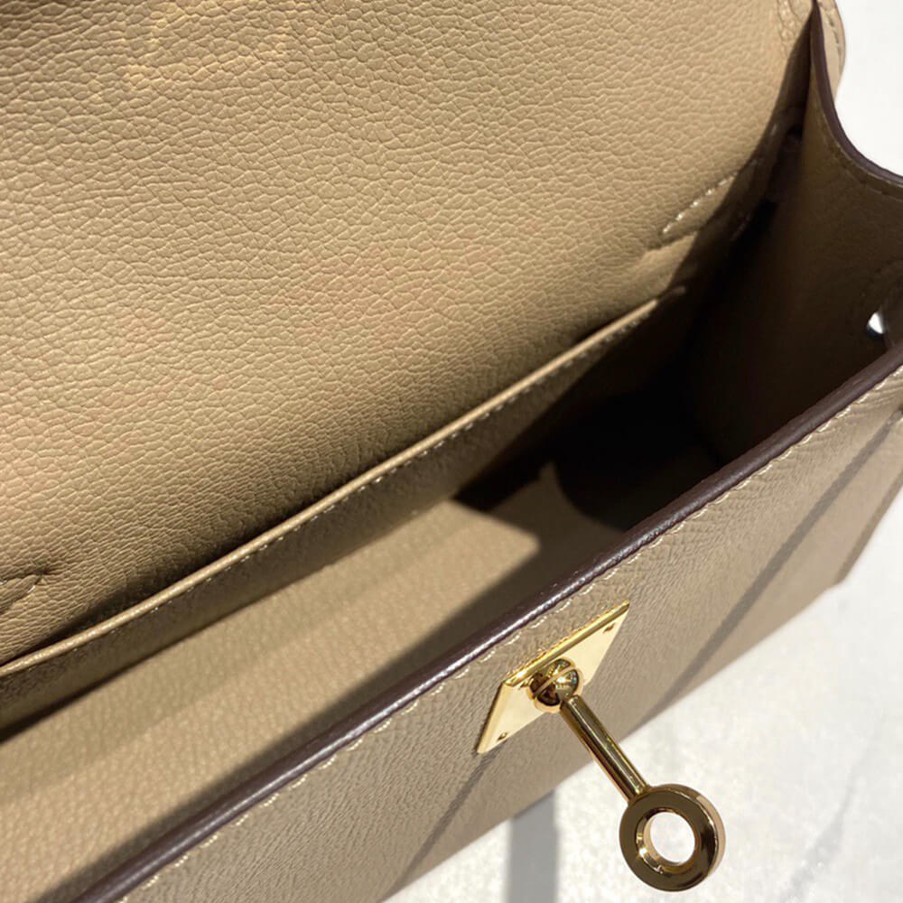Hermes Mini Kelly II – Khaki Epsom with Gold Hardware (High-End Grade)