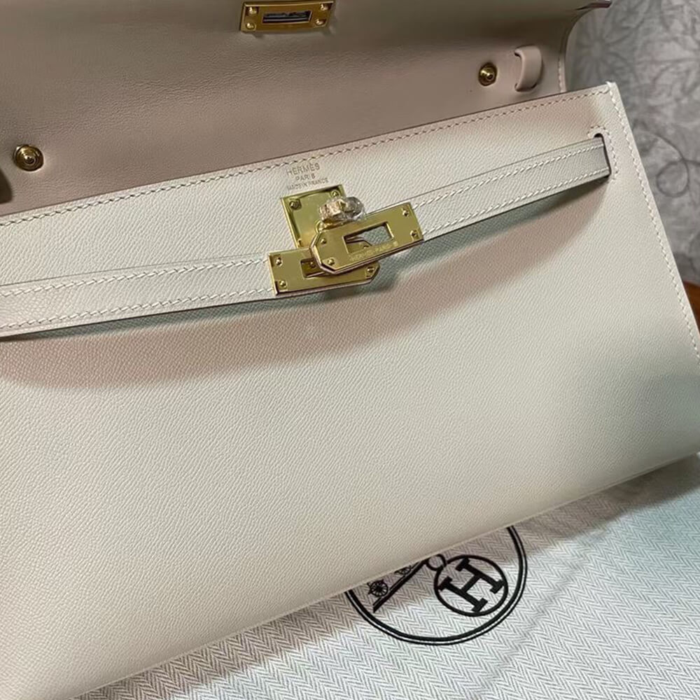 Hermes Kelly Elan – Cream White with Gold Hardware