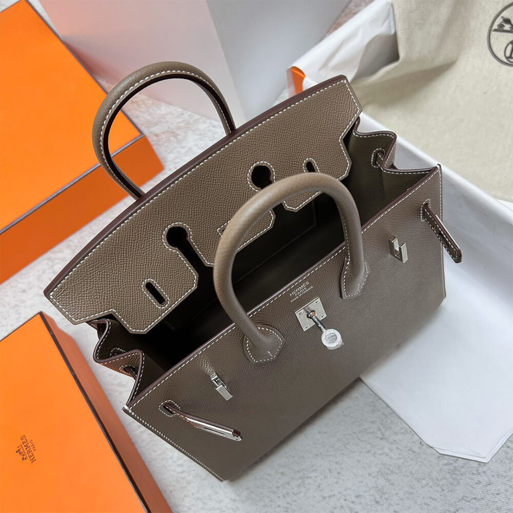 Hermes Birkin 30 Sellier – Etoupe with Silver Hardware (Epsom Leather)