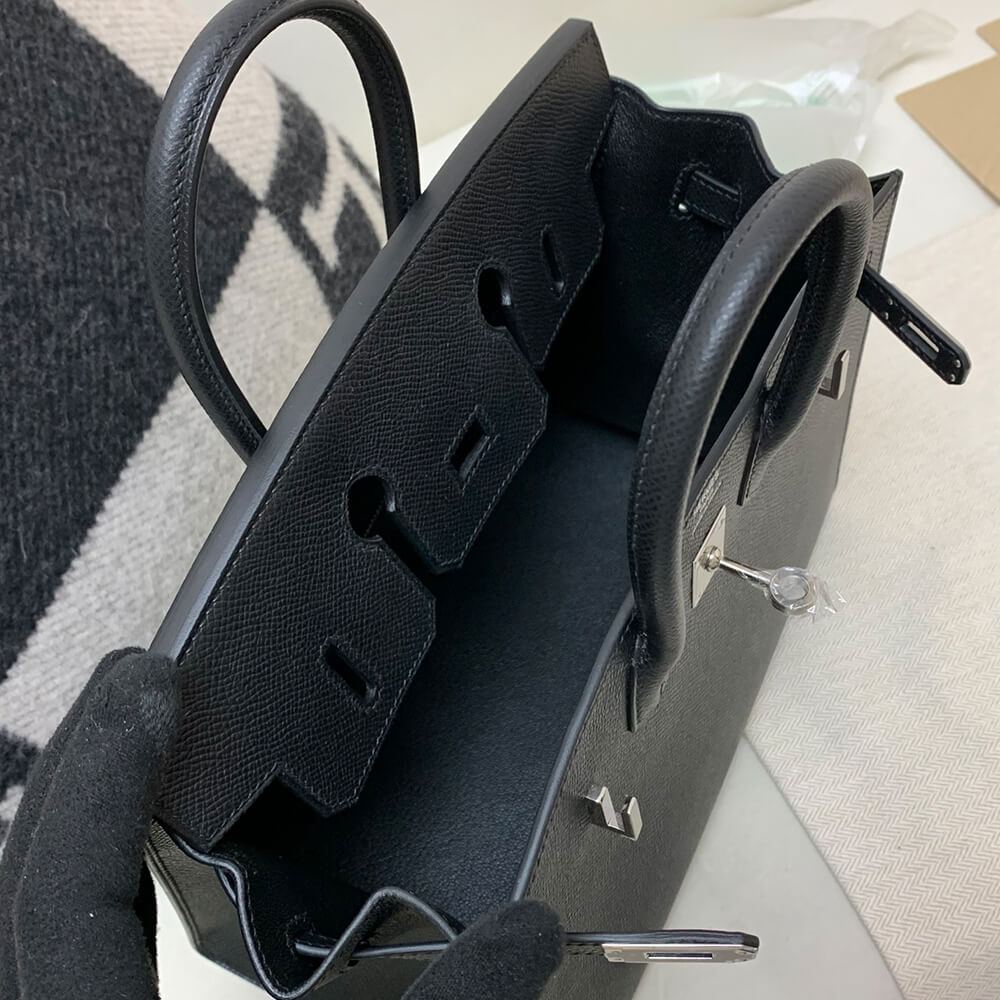 Hermes Birkin 25 Sellier – Black with Silver Hardware (Epsom Leather)