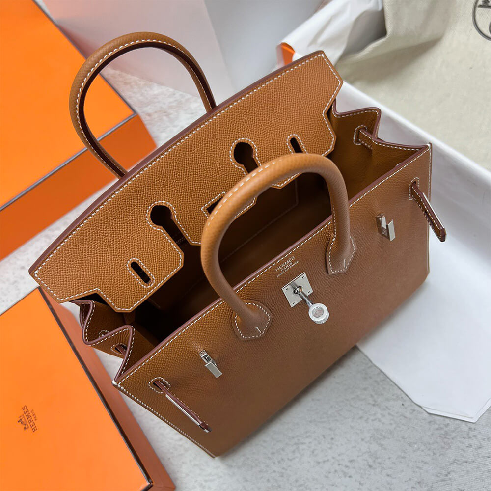 Hermes Birkin 25 Sellier – Gold with Silver Hardware (Epsom Leather)