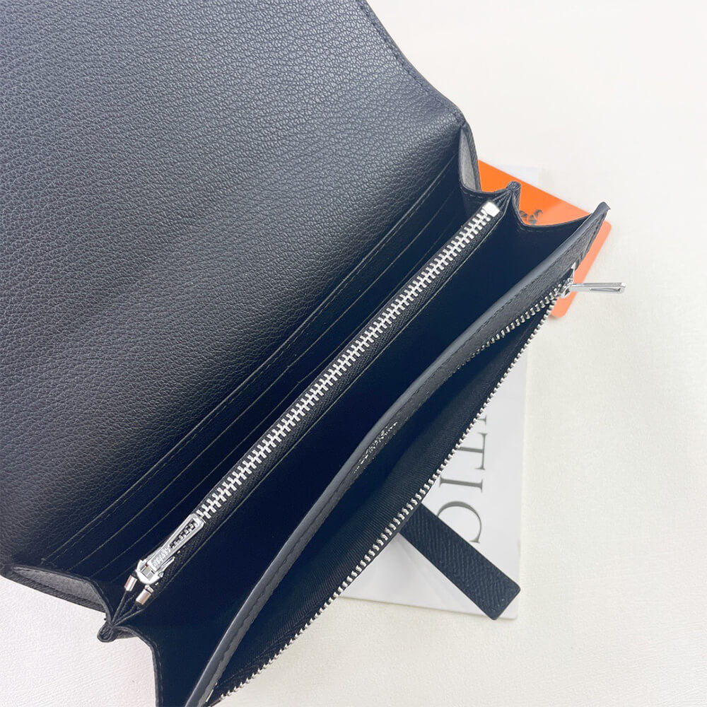 Hermes New H Passant Toutenmain Wallet – Black