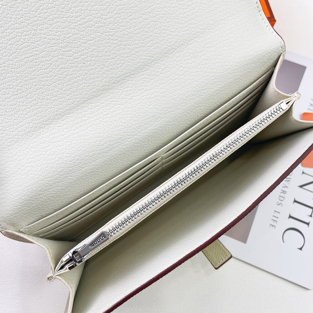 Hermes New H Passant Toutenmain Wallet – Cream White
