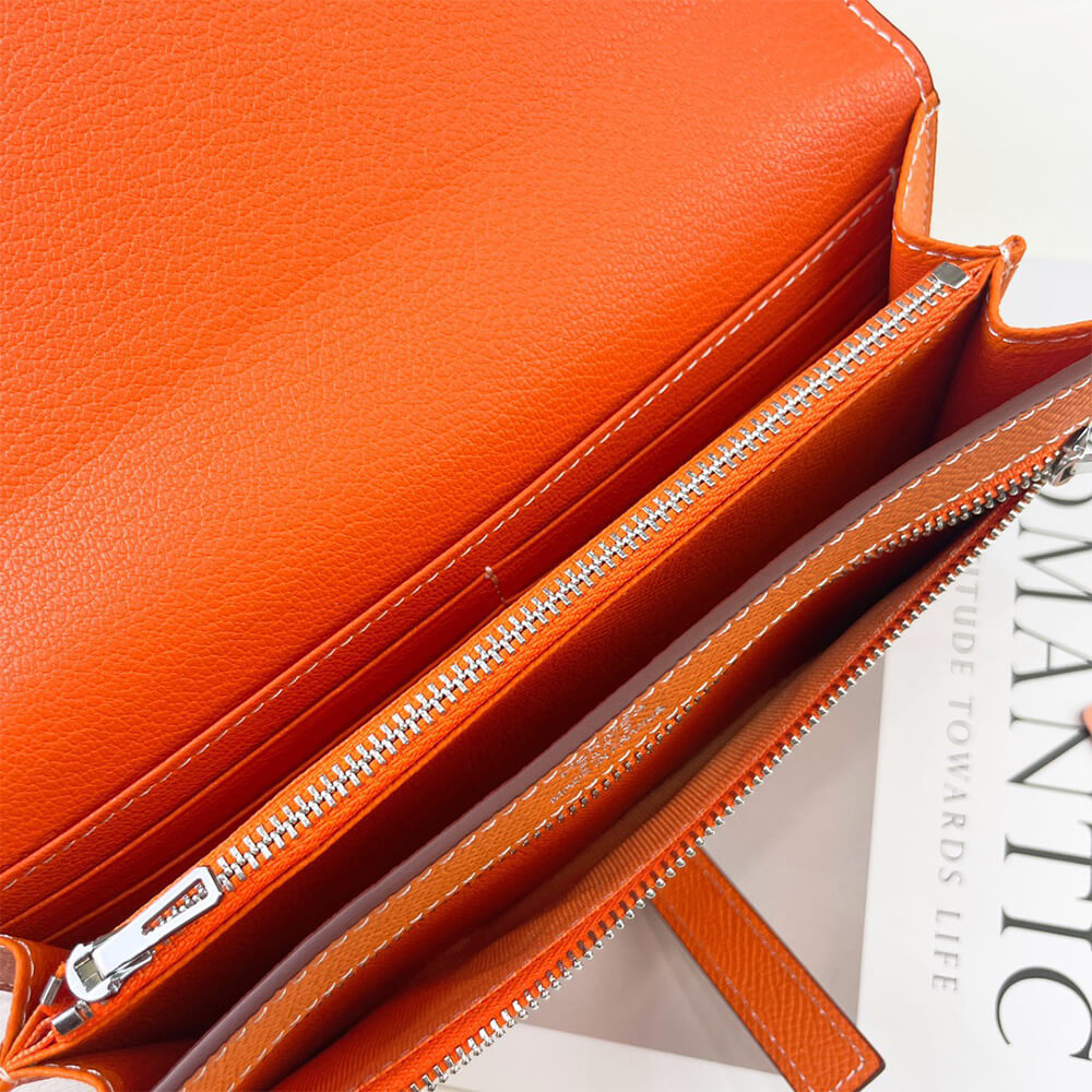 Hermes New H Passant Toutenmain Wallet – Orange