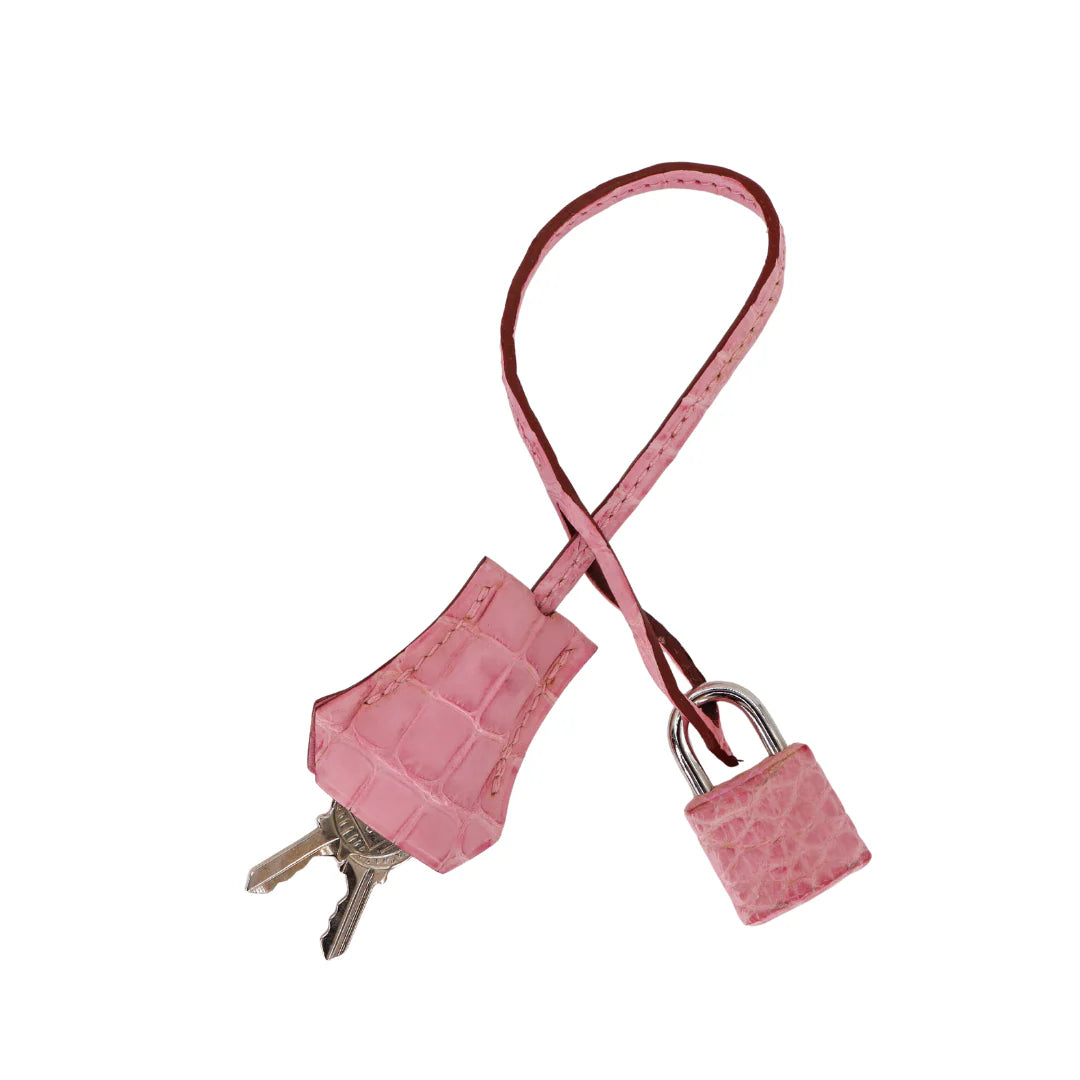 35cm Handmade Bubblegum Matte Alligator Palladium Hardware