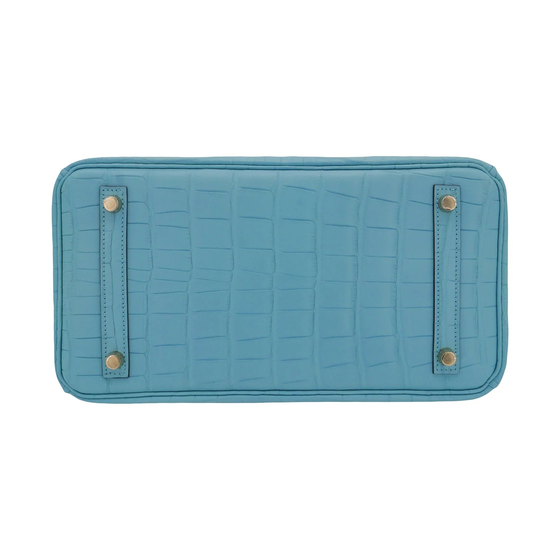30cm Handmade Bleu Saint Cyr Matte Alligator Gold Hardware