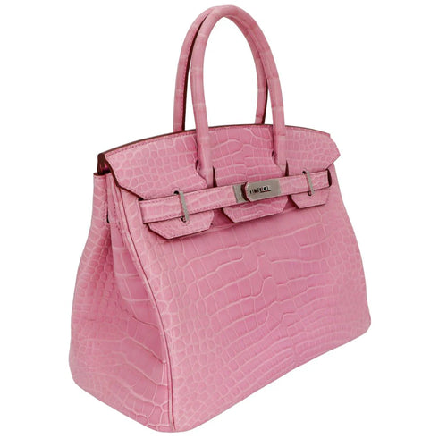 30cm Handmade Bubblegum Matte Alligator Palladium Hardware