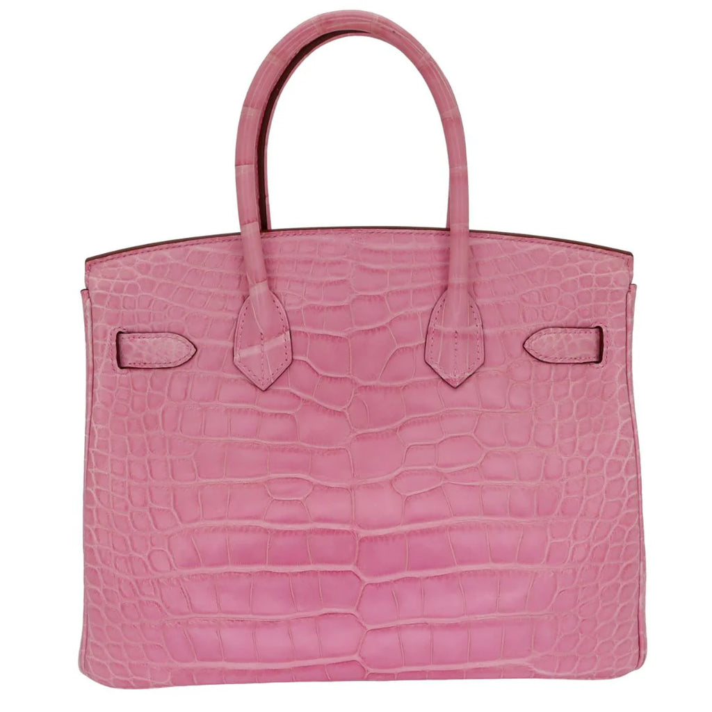 30cm Handmade Bubblegum Matte Alligator Palladium Hardware