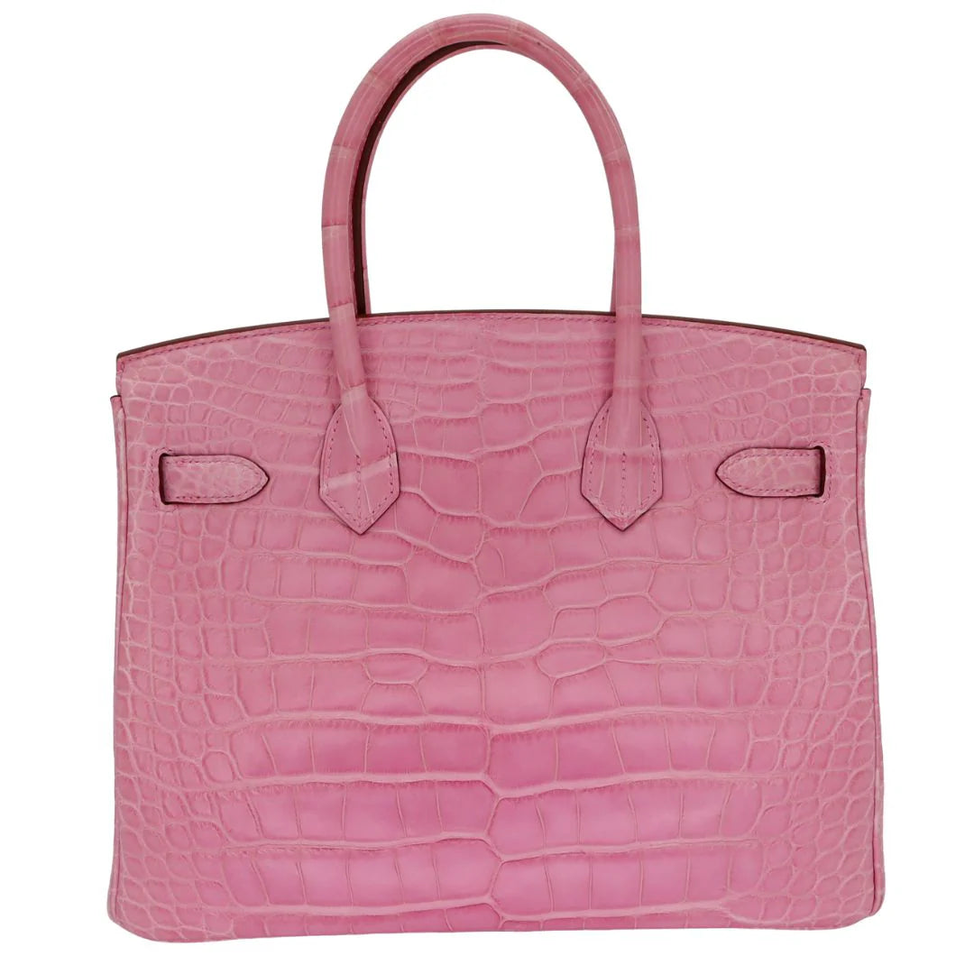 30cm Handmade Bubblegum Matte Alligator Palladium Hardware