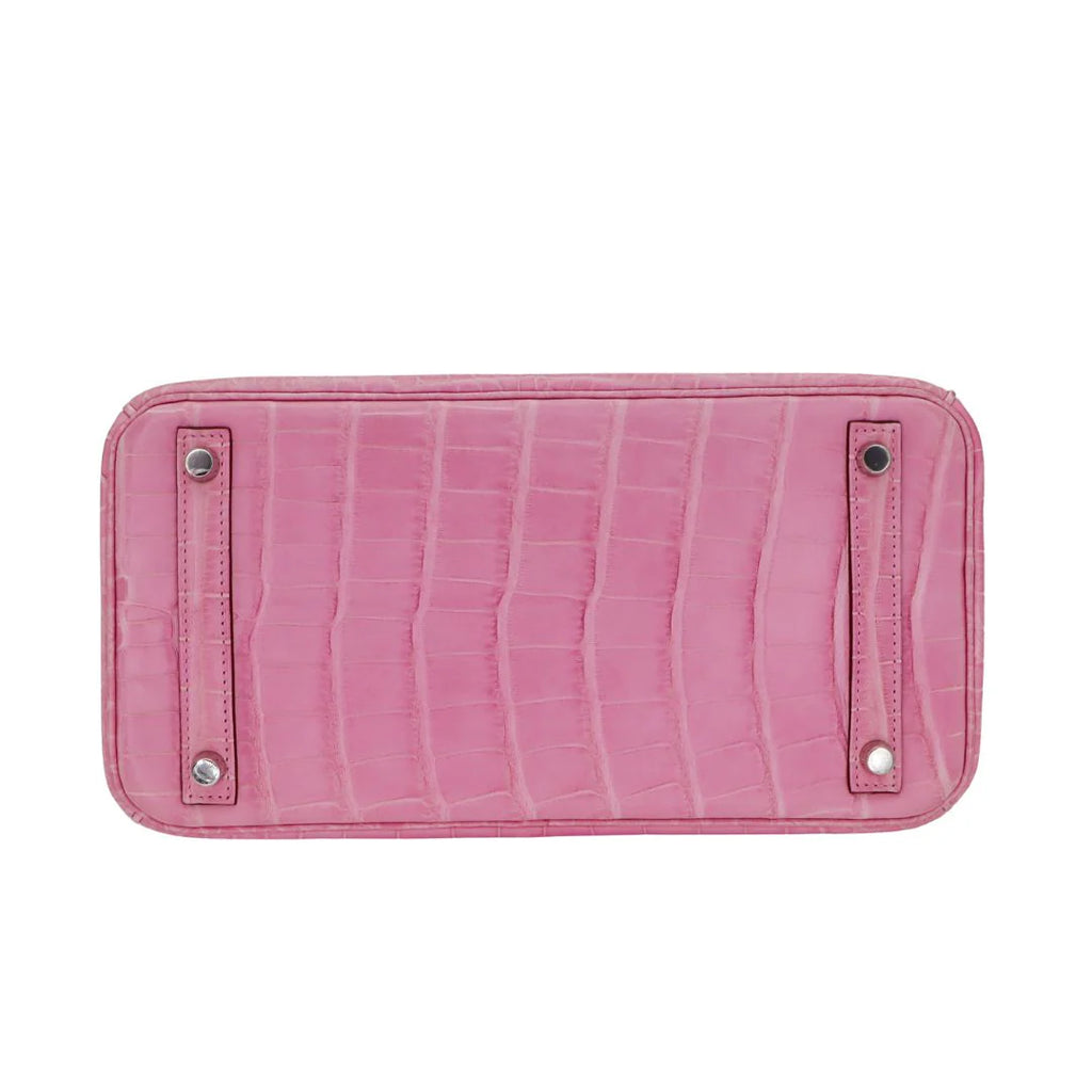 30cm Handmade Bubblegum Matte Alligator Palladium Hardware