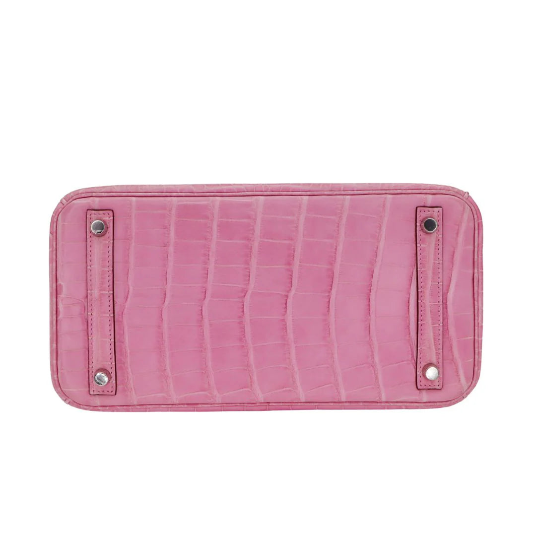 30cm Handmade Bubblegum Matte Alligator Palladium Hardware