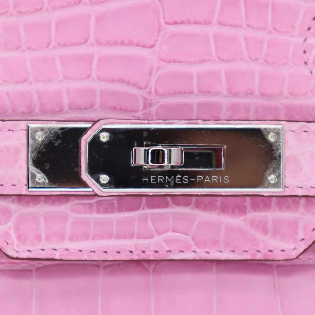 30cm Handmade Bubblegum Matte Alligator Palladium Hardware