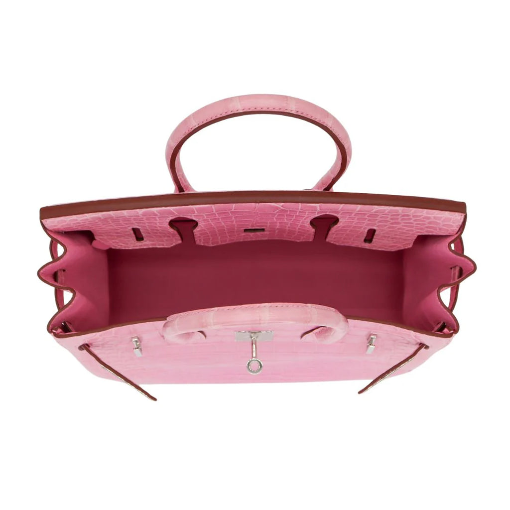 30cm Handmade Bubblegum Matte Alligator Palladium Hardware