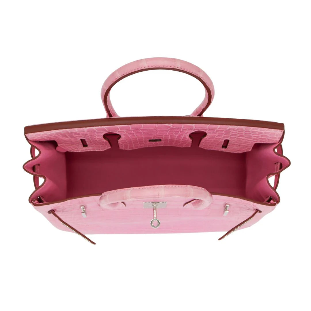 30cm Handmade Bubblegum Matte Alligator Palladium Hardware