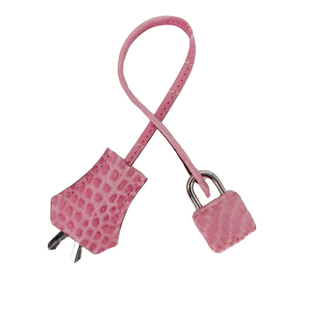 30cm Handmade Bubblegum Matte Alligator Palladium Hardware