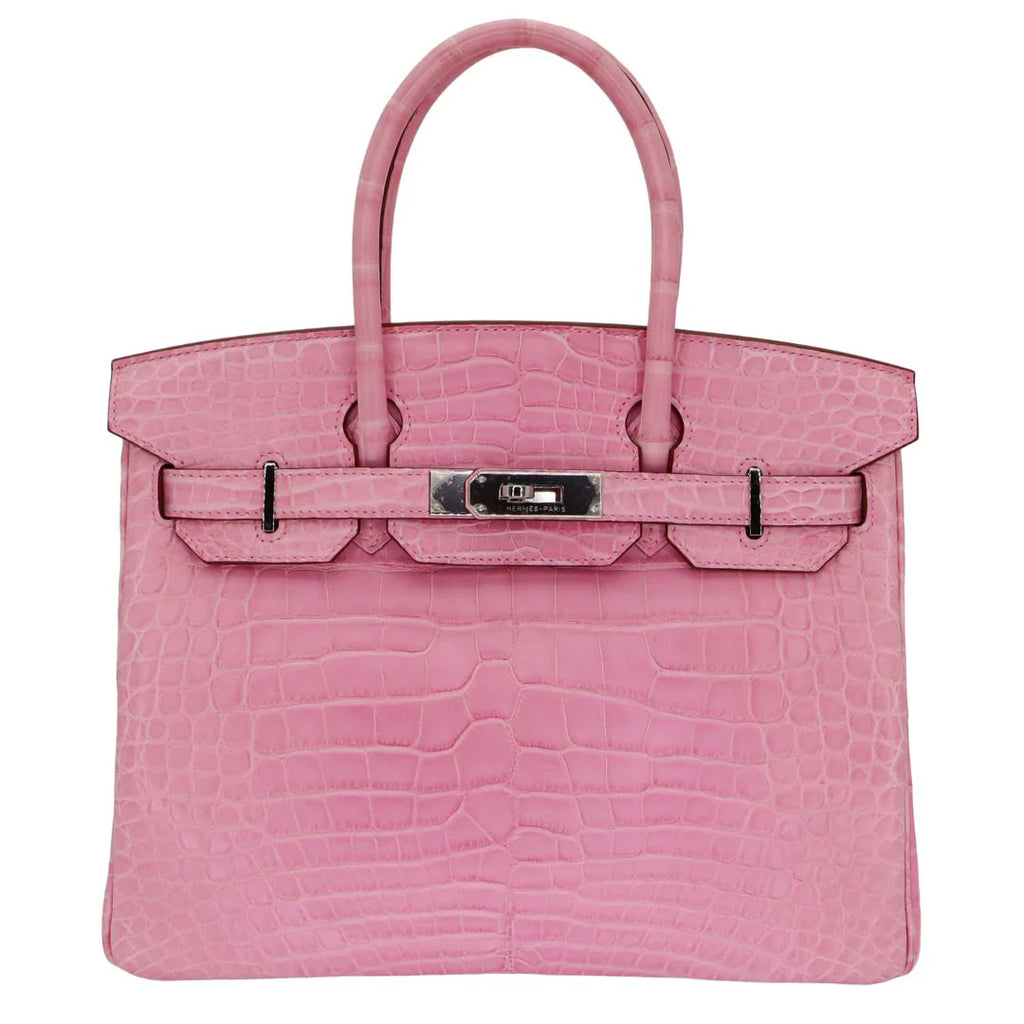 30cm Handmade Bubblegum Matte Alligator Palladium Hardware