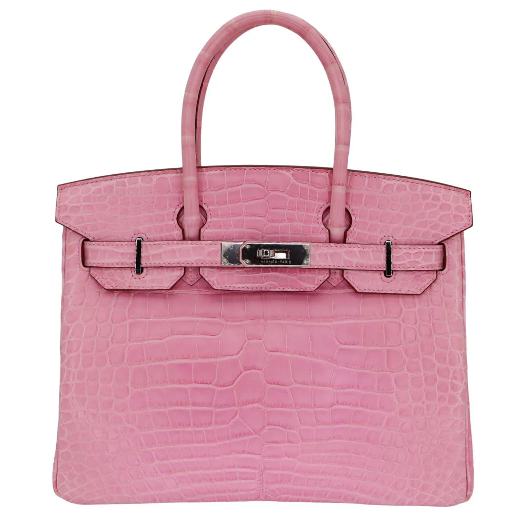 30cm Handmade Bubblegum Matte Alligator Palladium Hardware