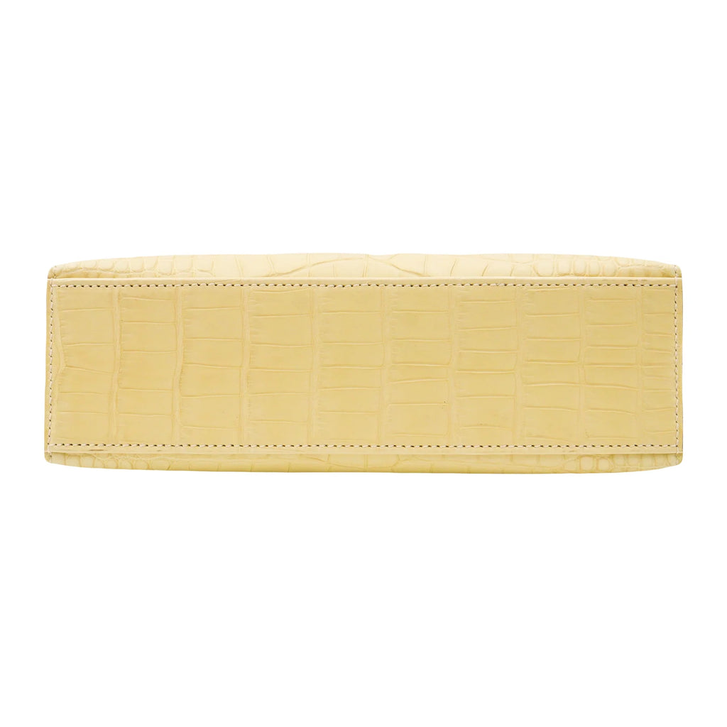 Handmade Pochette Vanille Matte Alligator Gold Hardware