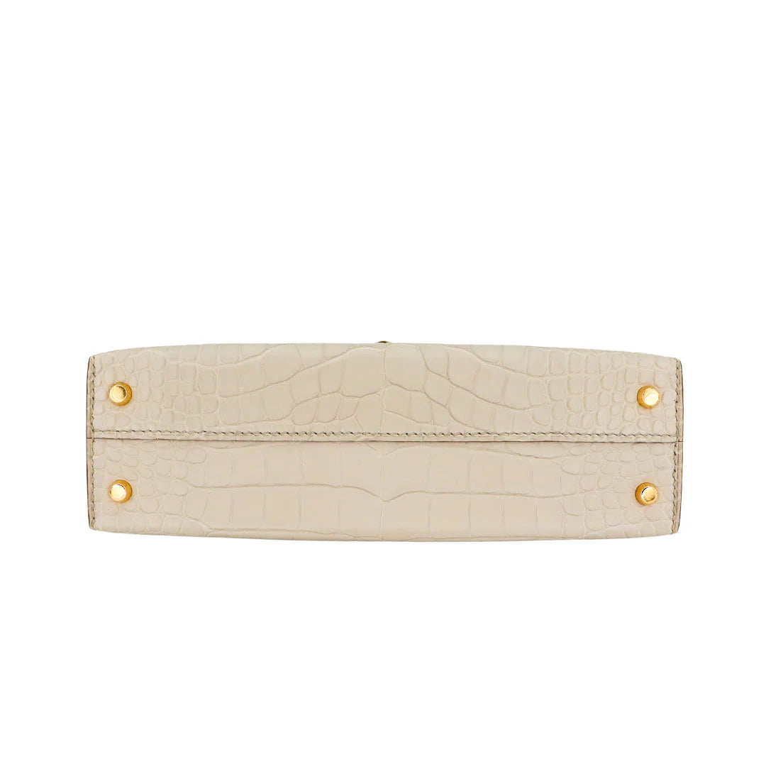 Handmade Mini Beton Matte Alligator Gold Hardware