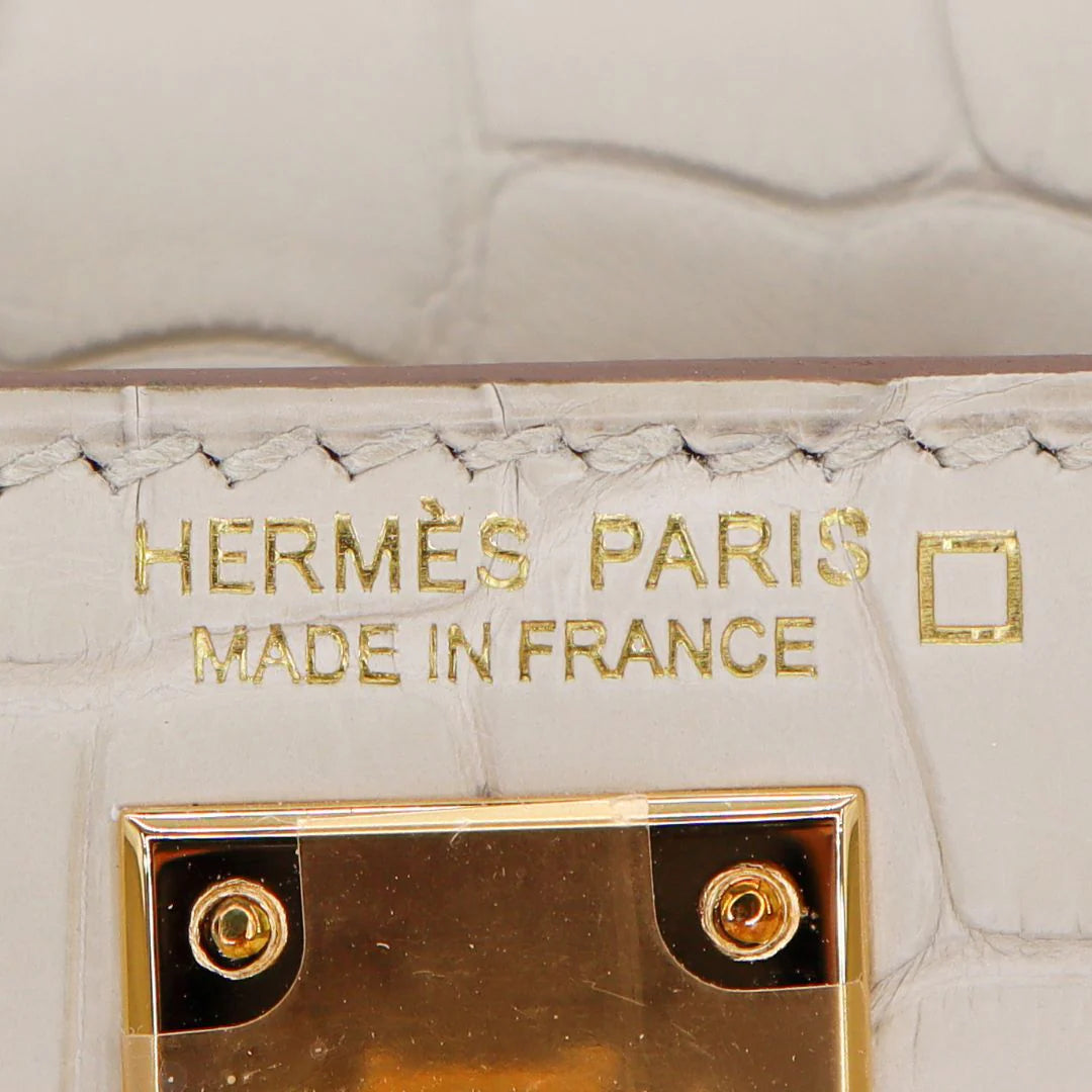 Handmade Mini Beton Matte Alligator Gold Hardware