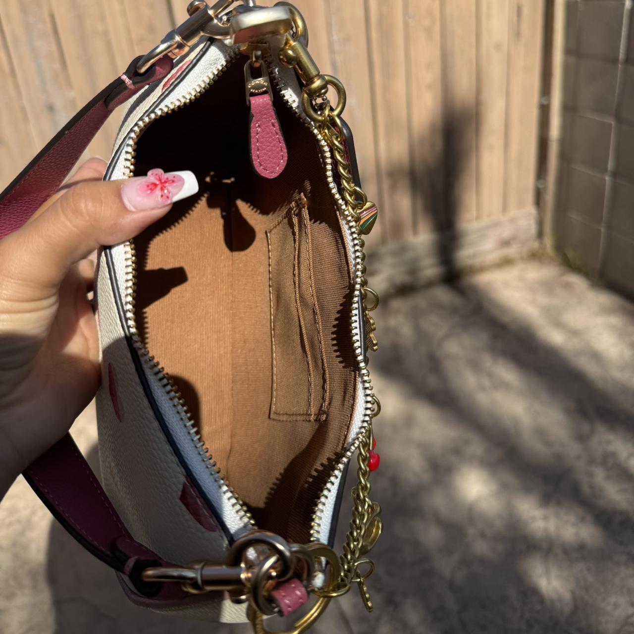 Coach Teri Shoulder Bag With Stripe Heart Print