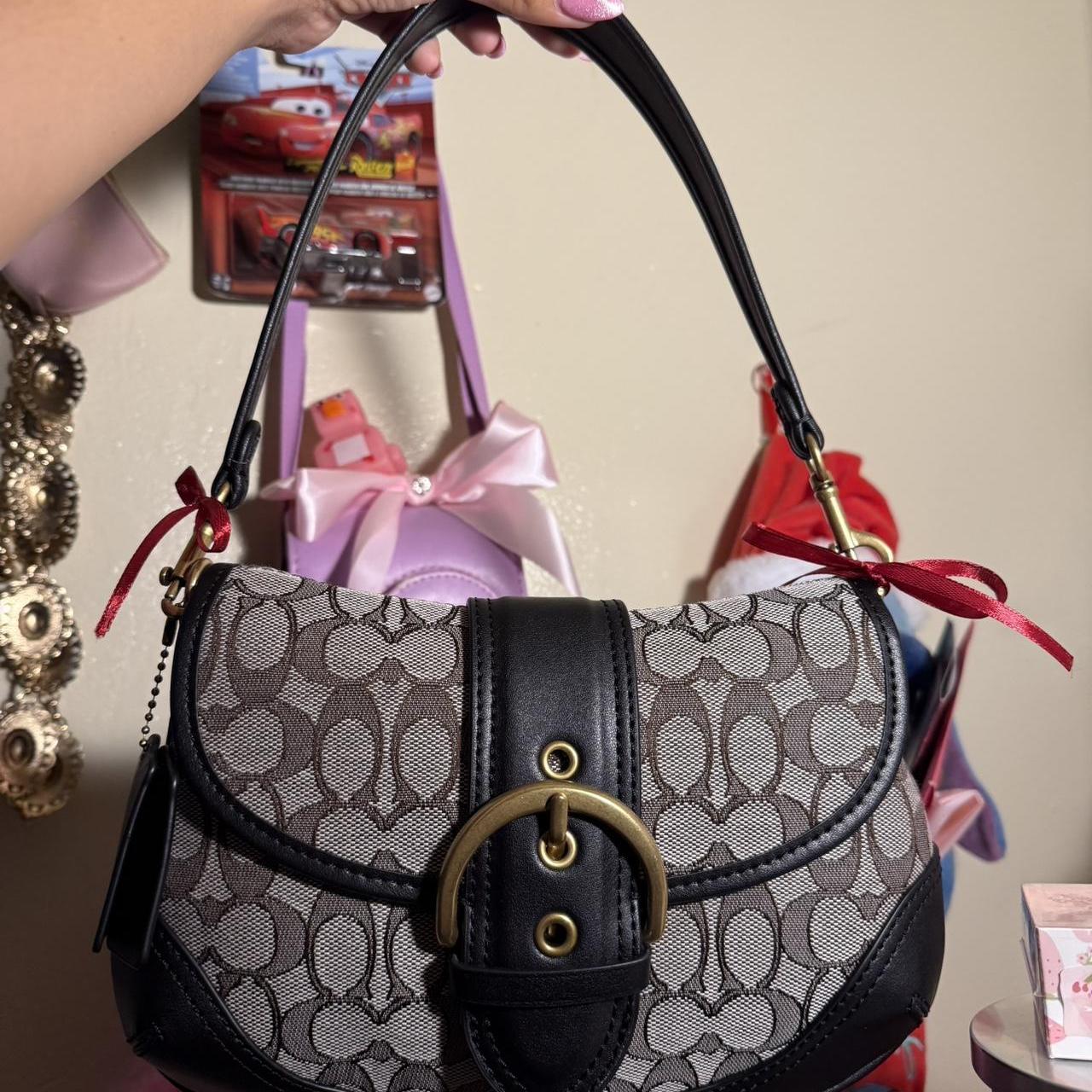 Soho Signature Jacquard top handle shoulder bag