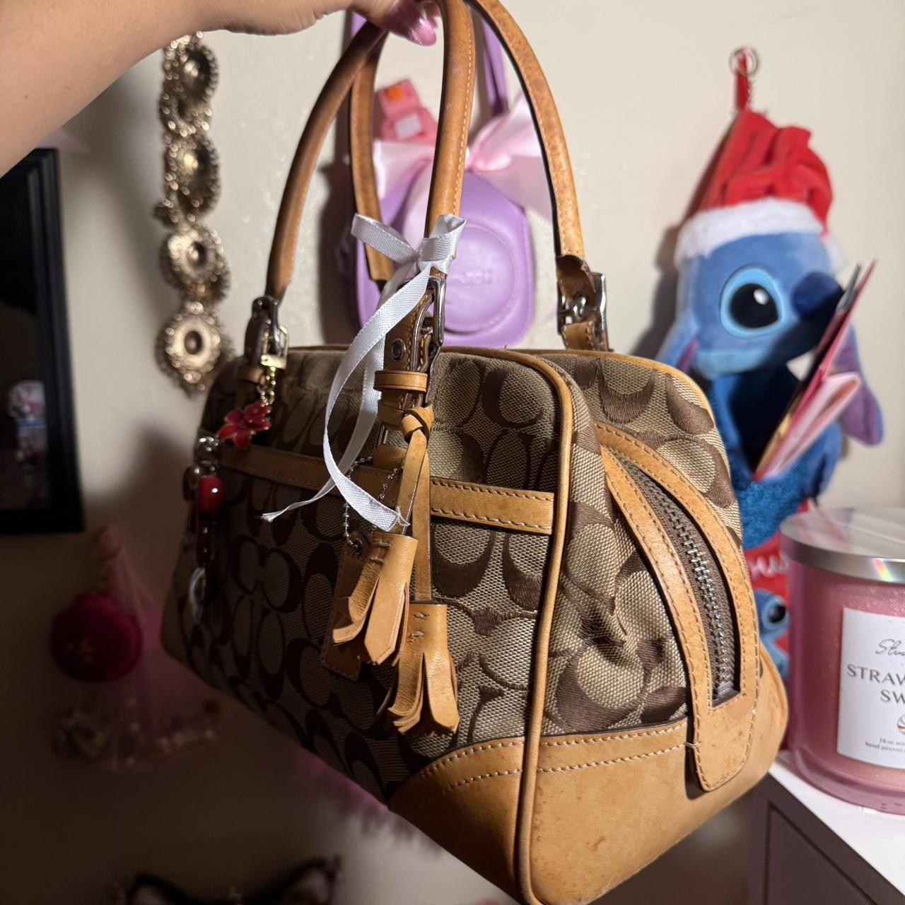 Vintage Coach Hampton Canvas Leather Signature Logo