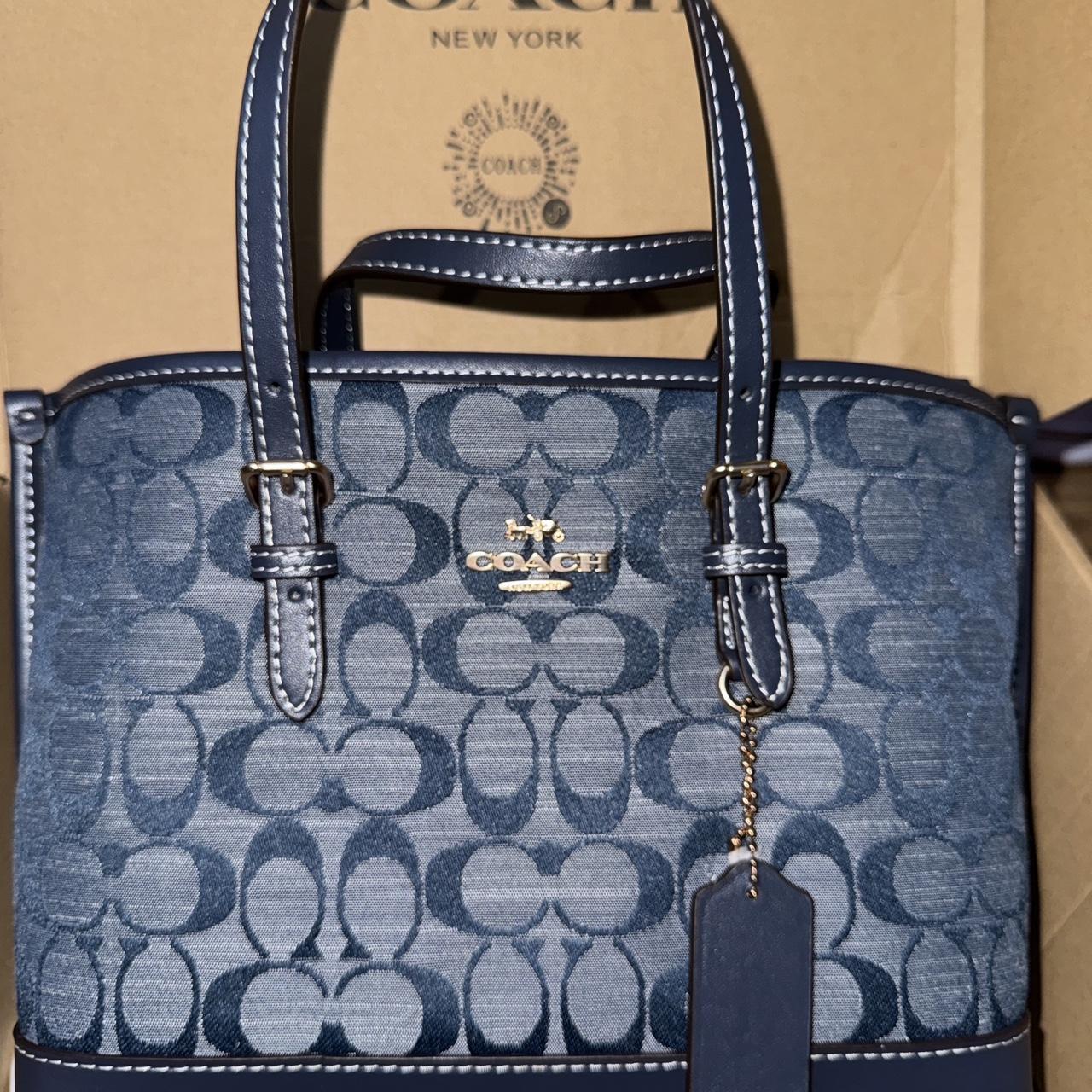 Blue Coach Signature canvas tote bag