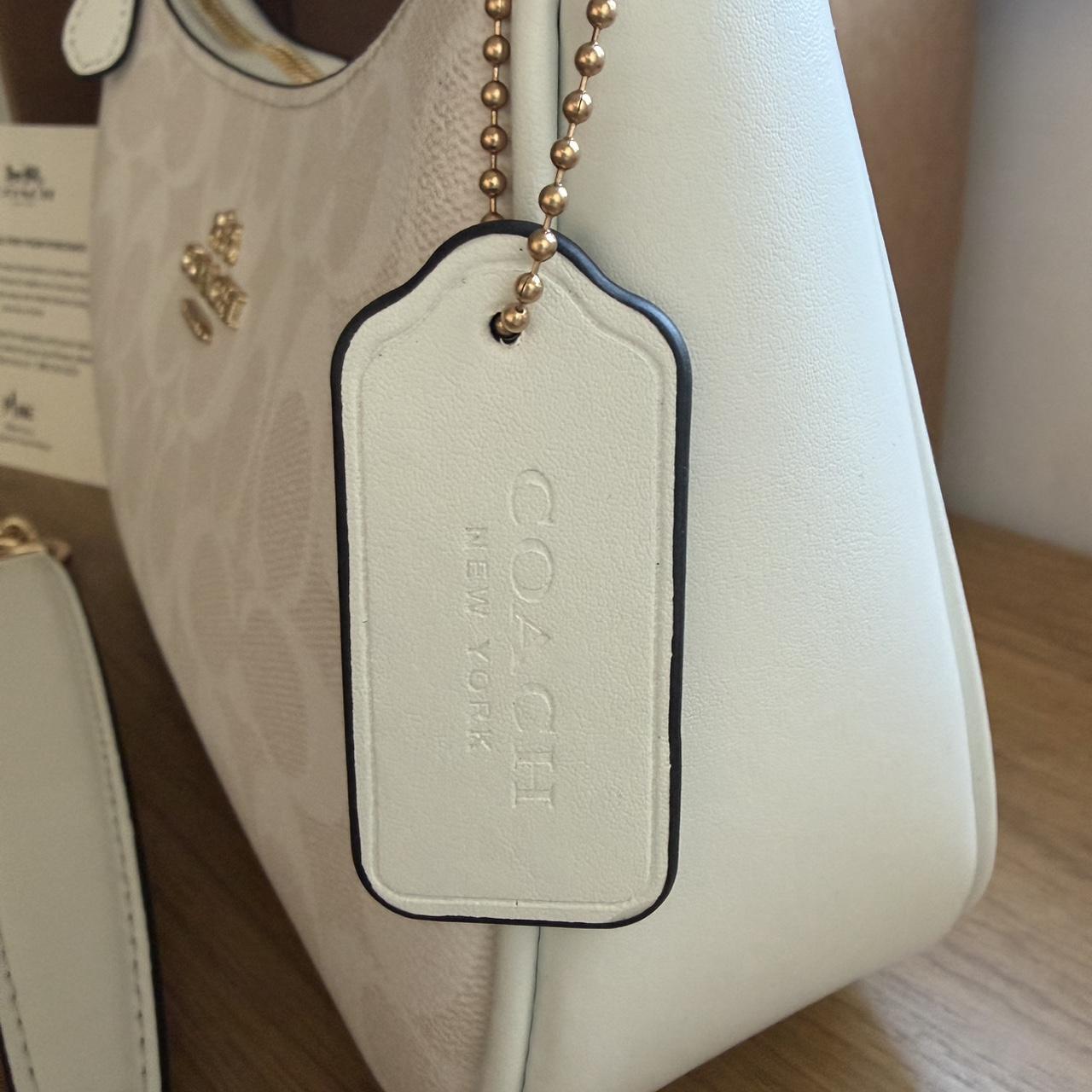 White Teri shoulder bag with gold hardware