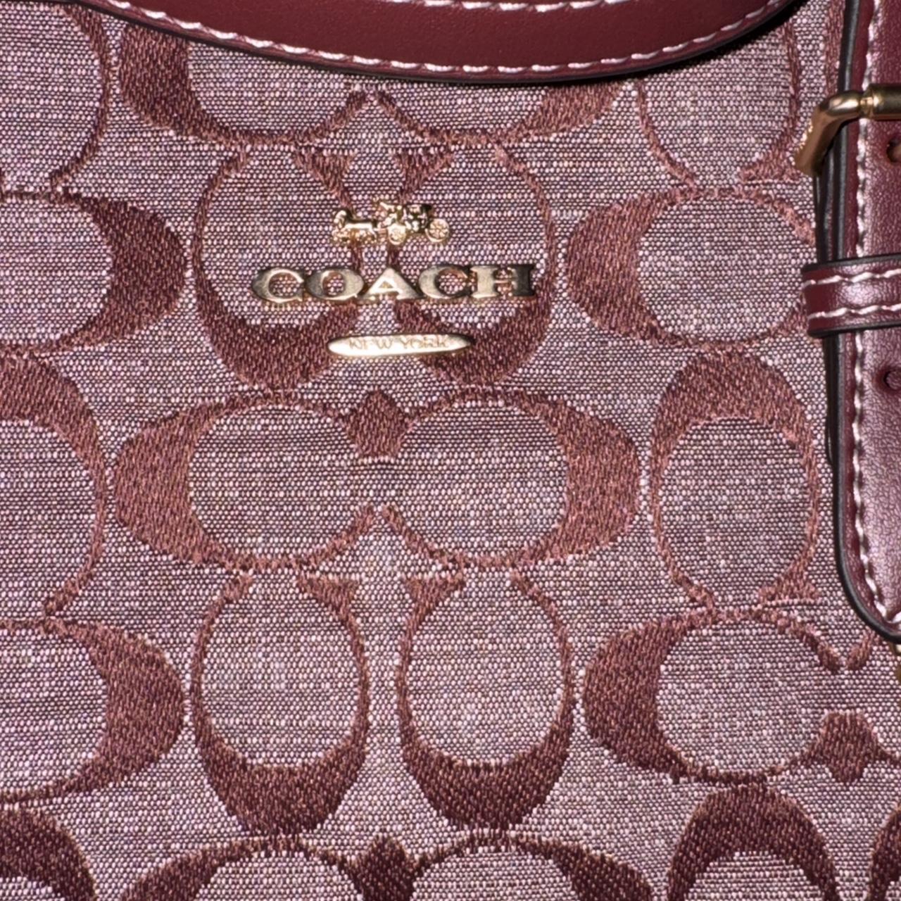 Burgundy Coach Signature canvas shoulder bag