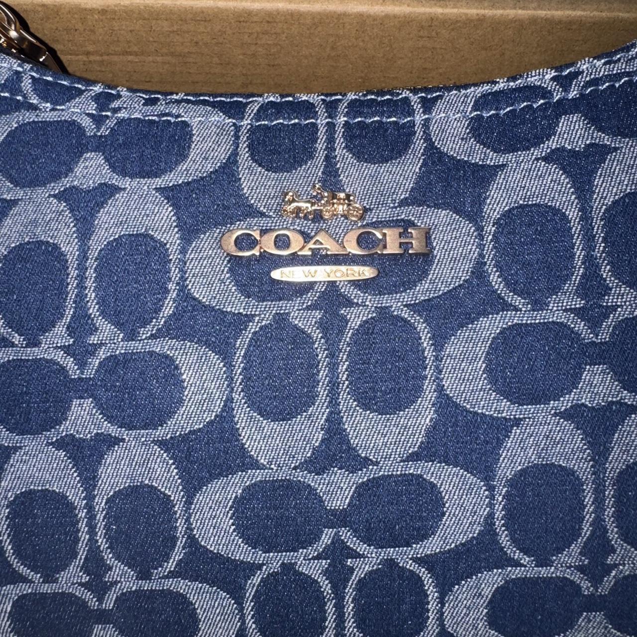 Blue and gold Coach denim bag
