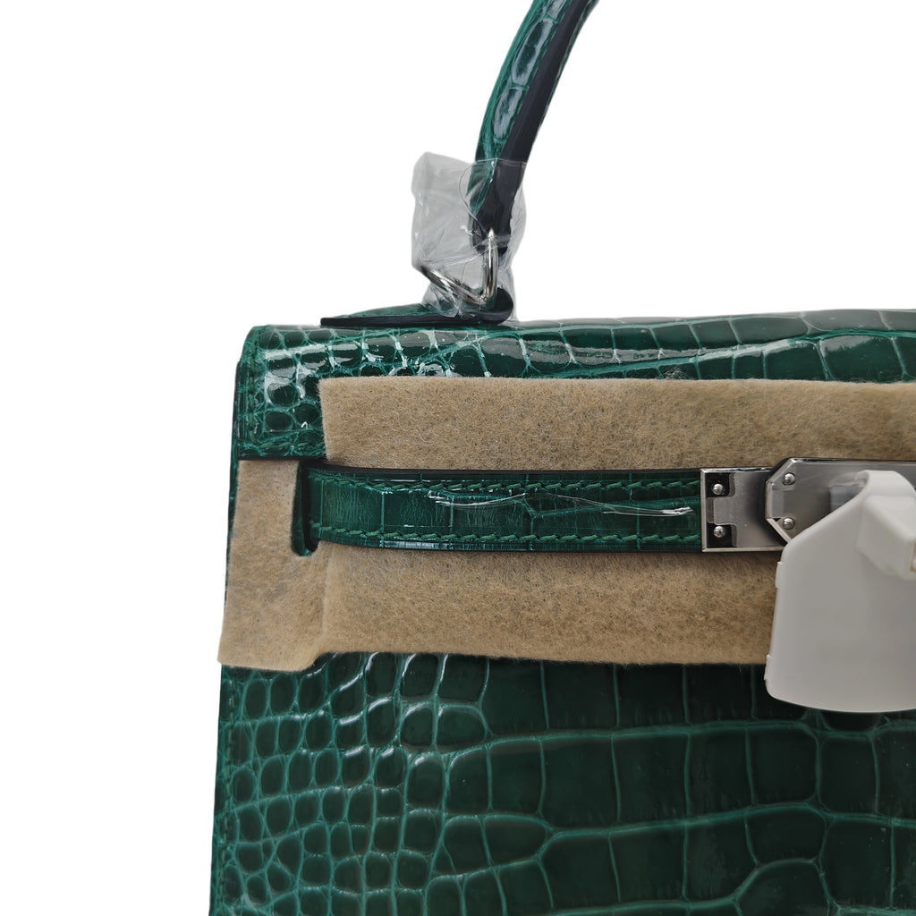 kelly- crocodile skin-dark green-100% handmade