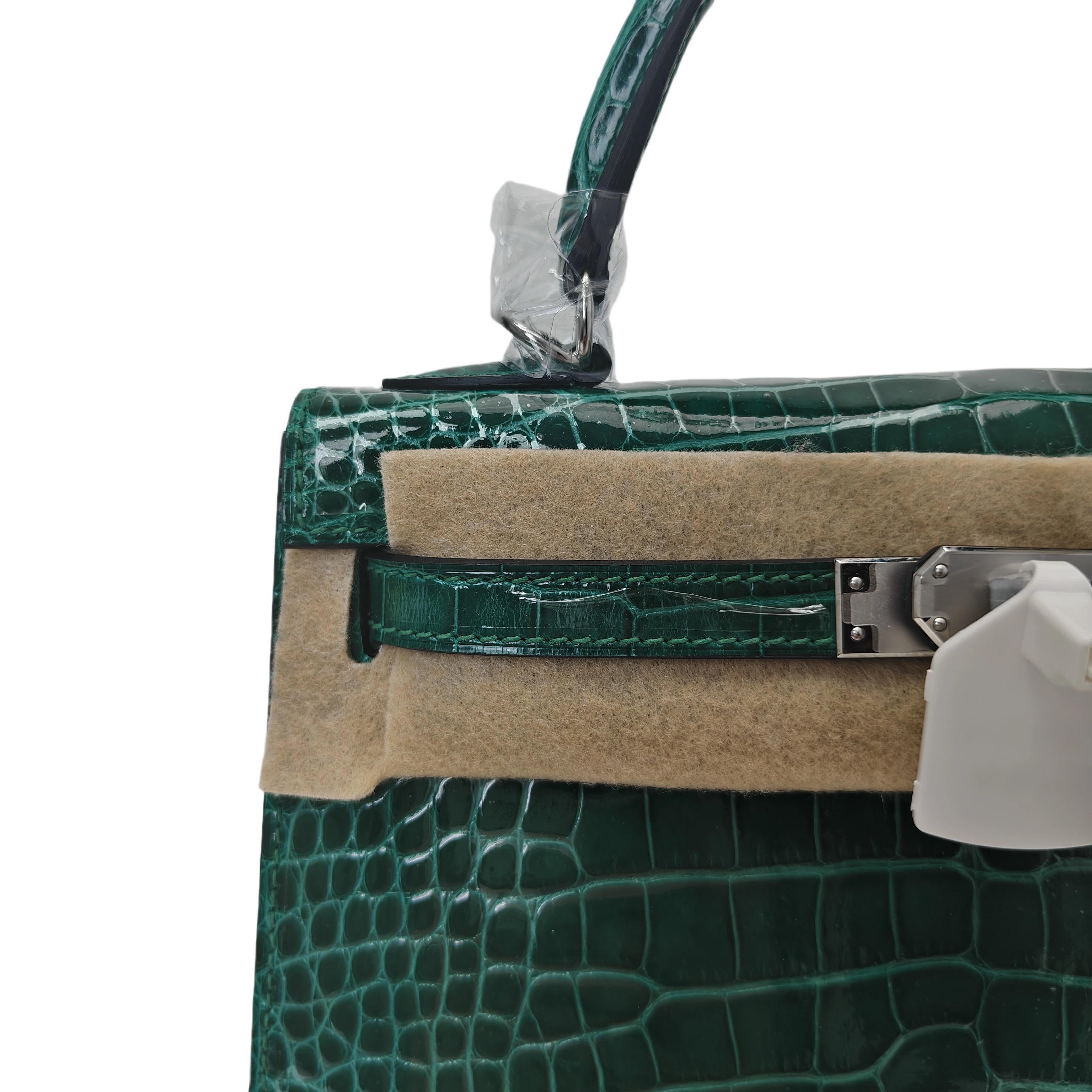 kelly- crocodile skin-dark green-100% handmade