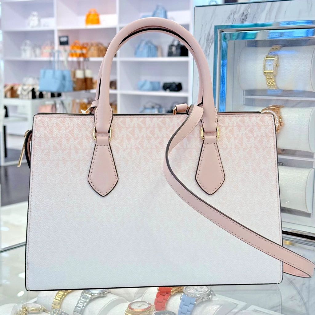 Sheila Medium Satchel Crossbody — Powder Blush