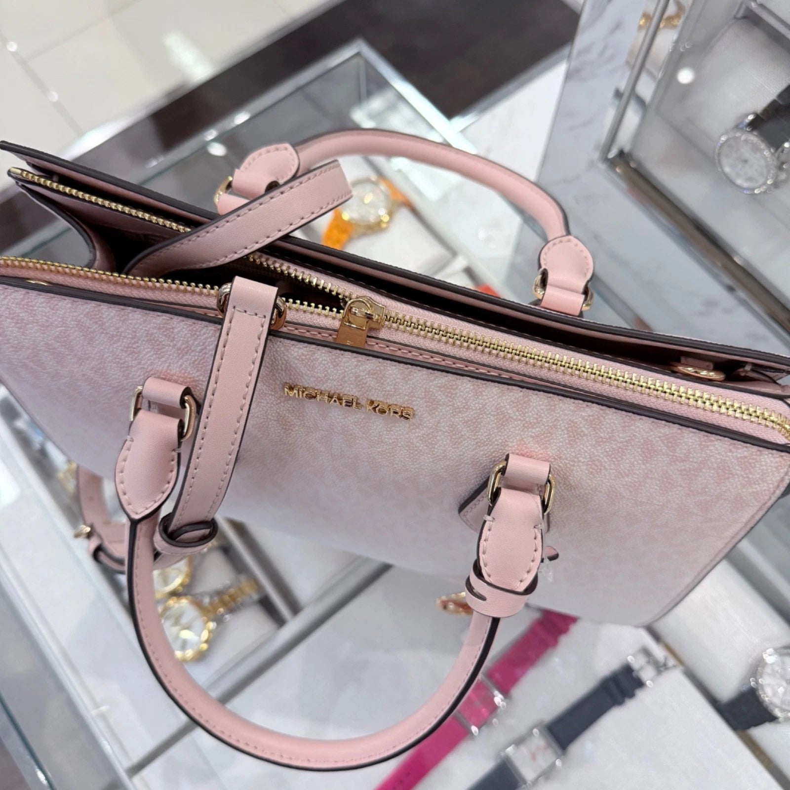 Sheila Medium Satchel Crossbody — Powder Blush