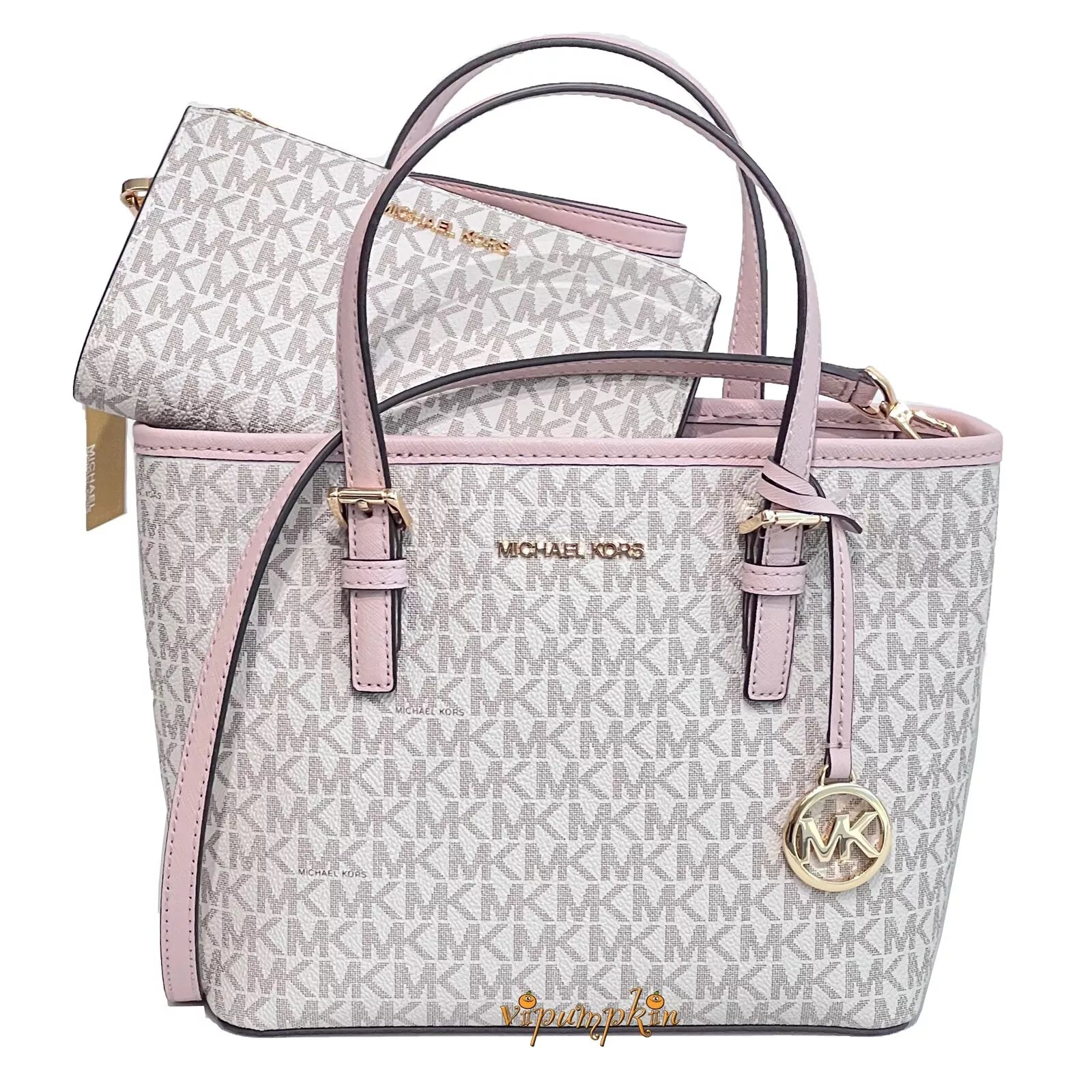 Jet Set Carryall XS Tote + Wristlet Set — Powder Blush