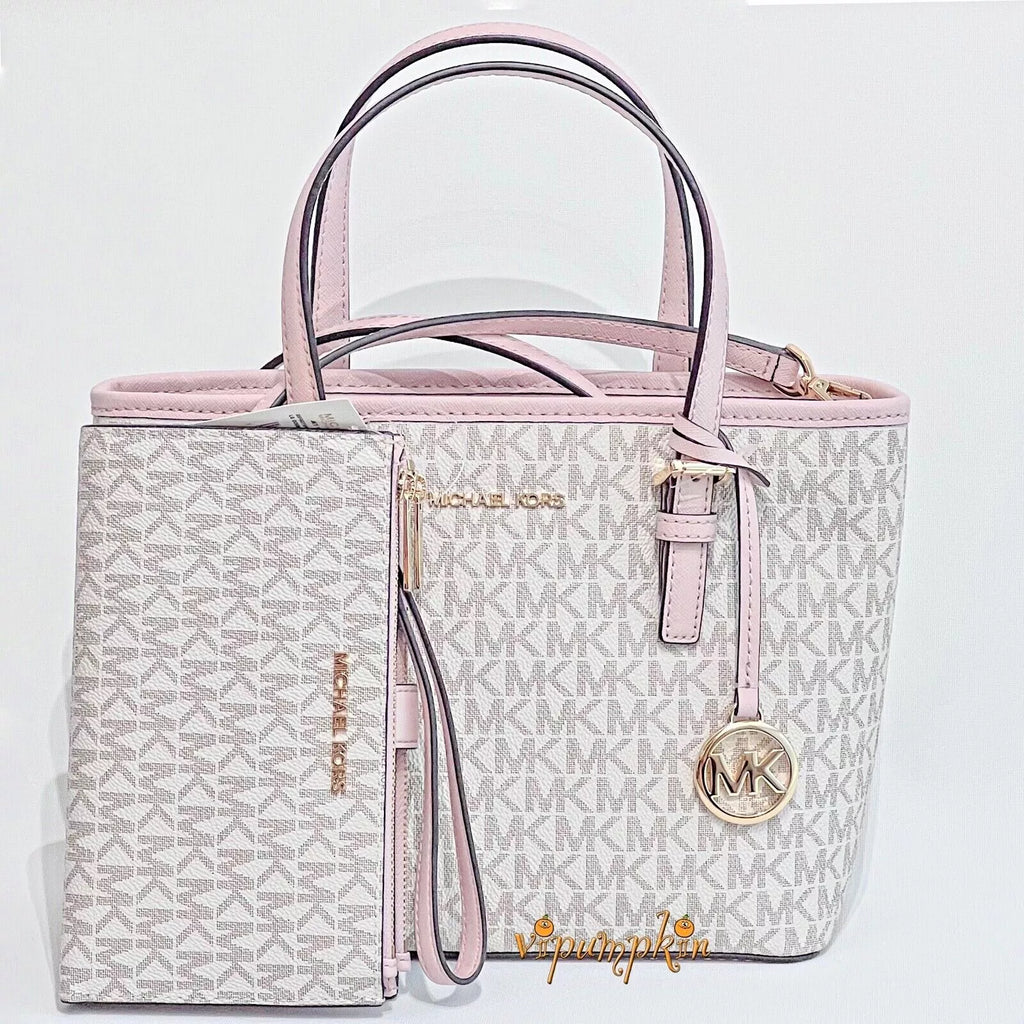 Jet Set Carryall XS Tote + Wristlet Set — Powder Blush