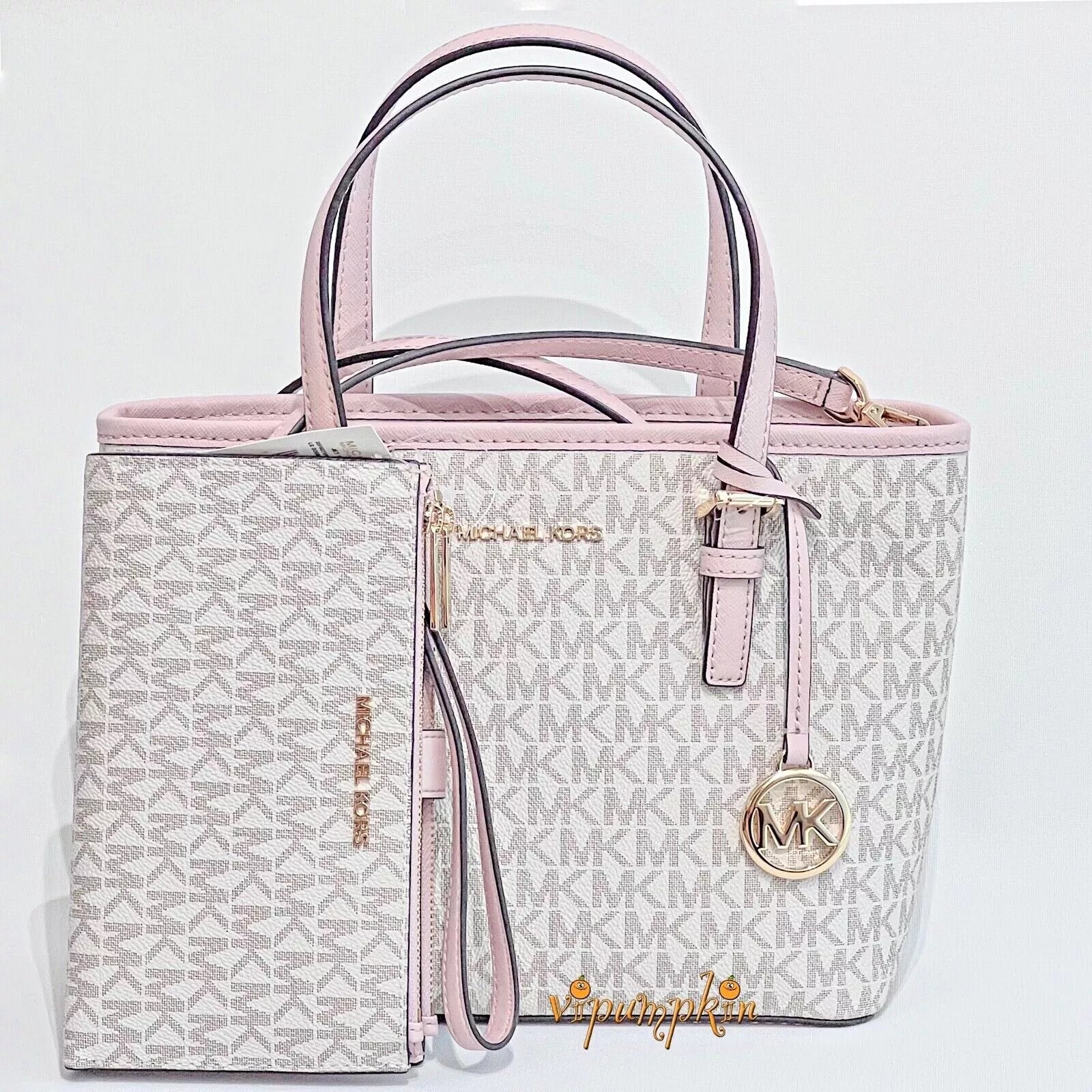 Jet Set Carryall XS Tote + Wristlet Set — Powder Blush