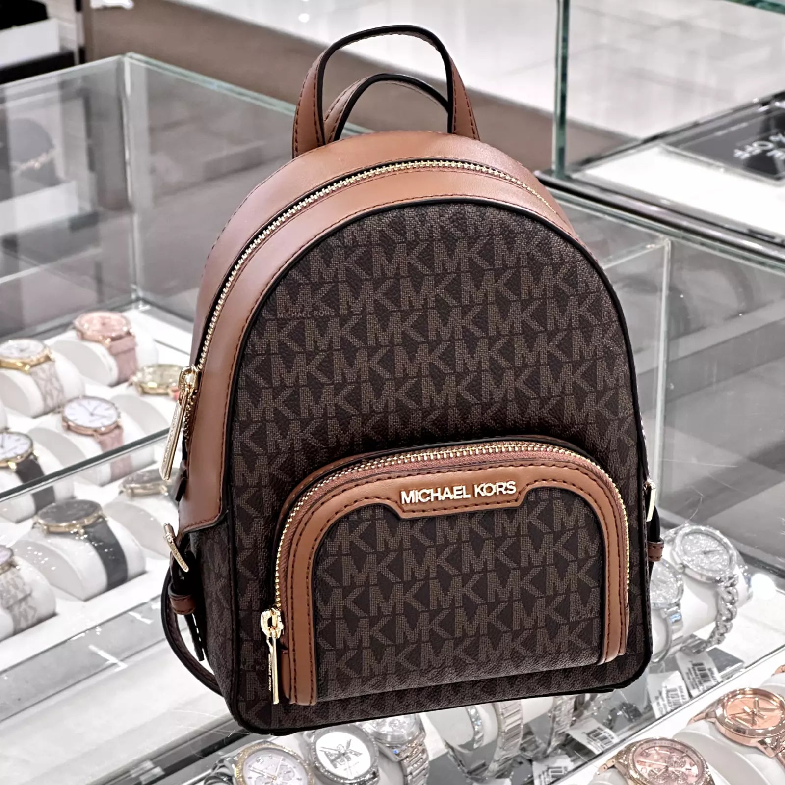 Jaycee XS Convertible Zip Backpack — Brown