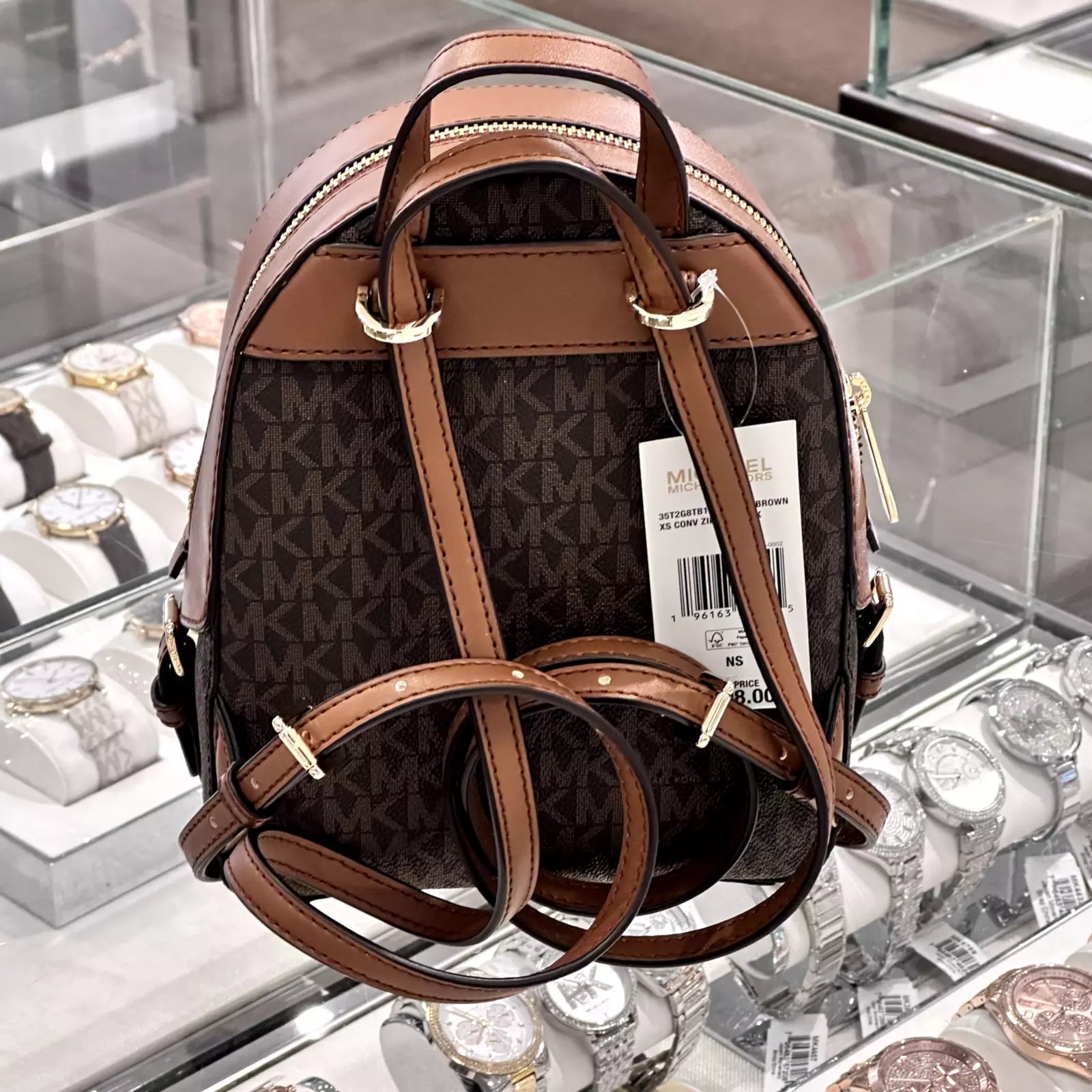 Jaycee XS Convertible Zip Backpack — Brown
